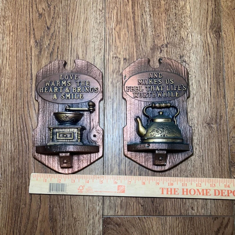 VTG 1978 Miller Studio chalkware kitchen wall plaques cottagecore gallery wall